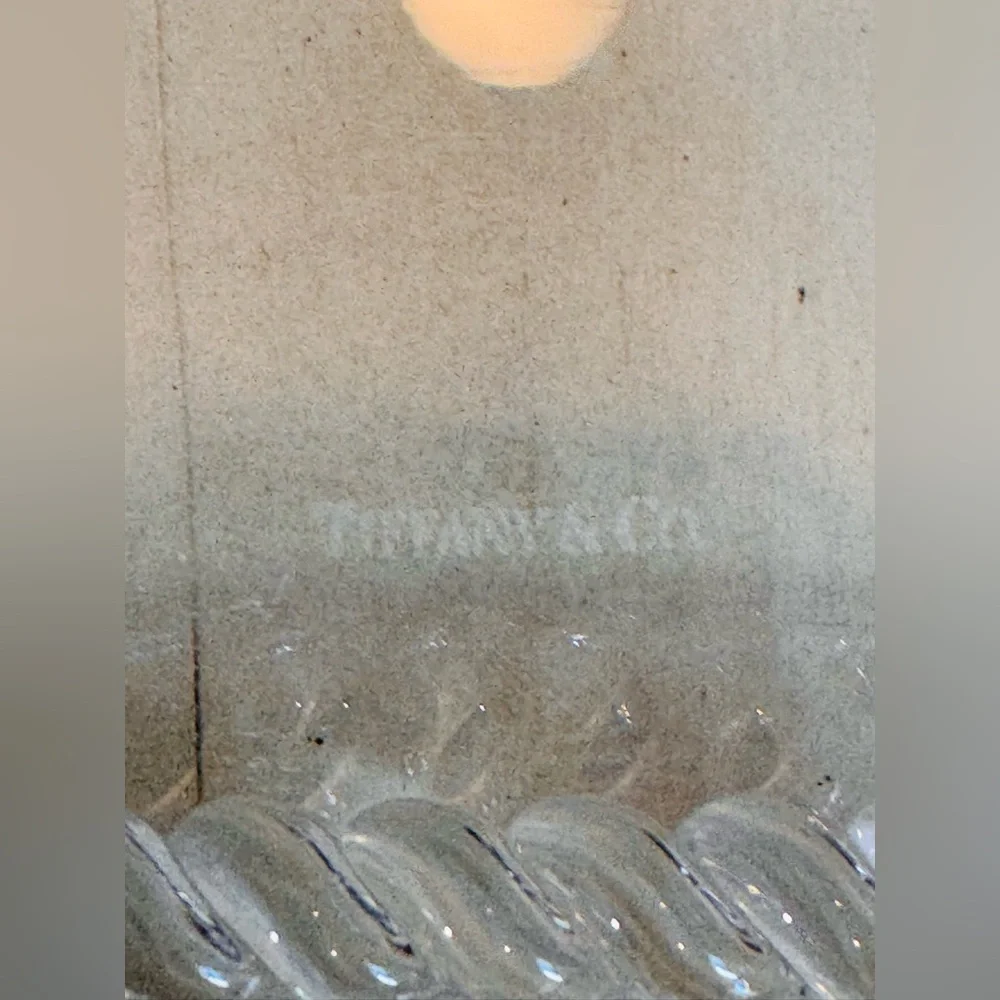 Tiffany & Co. Woven Collection Crystal Square Platter Tray 12”